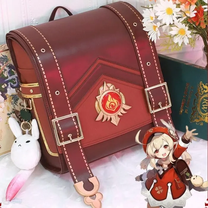Genshin Toys  Klee Spark Knight Cute Red Backpack 