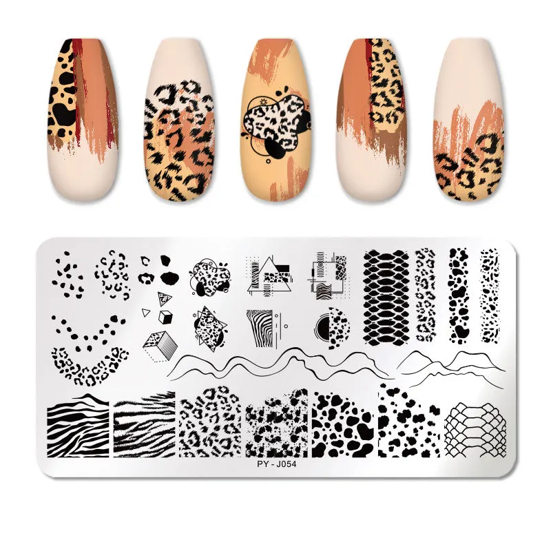 PICT YOU Animal Patterns Nail Stamping Plates Stainless Steel Nail Art Image Plate Stamp Template Stencil Tools PY-F011-Nail Inspo