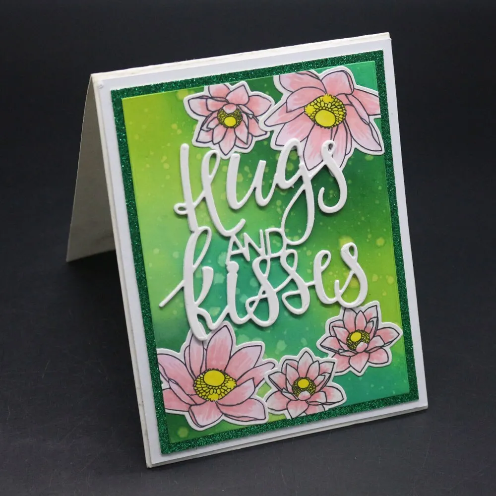 Hugs and Kisses Metal Cutting Dies Letter Cut Die Stencil Wedding Decoration Scrapbooking Embossing New Craft Stamps And Dies