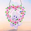 DIY Special Shaped Diamond Painting Wall Decor Wreath Kit(Rose White Cat)