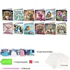 12pcs Diamond Painting Birthday Greeting Card Set with Envelope Daily Wishing Cards for Birthdays Thanksgiving & Special Occasion