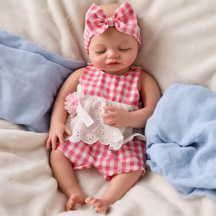 Babeside Barry 16" Realistic Silicone Sleeping Baby Little Infant Girl Retaining Pacifie