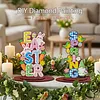 2pcs/set DIY Special Shape Diamond Painting Easter Bunny Egg Wooden Desk Ornament Craft Decor Kit