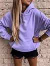 Solid Long Sleeve Warm Hoodies&Sweatshirts Tops