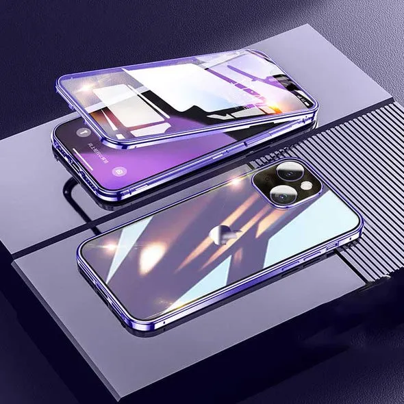 Magnetic Tempered Glass Double-Sided Phone Case For iPhone