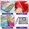 DIY Diamond Art Cosmetic Bag Flowers PU Women Clutch Kit