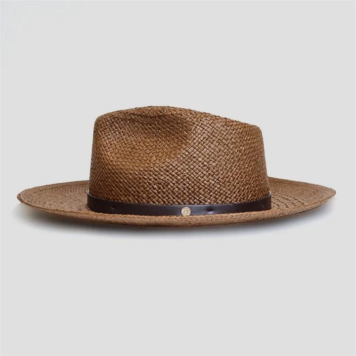 Geoffery Straw Fedora Hat &ndash; Toffee