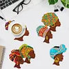 8Pcs Diamond Painting Acrylic Indian Woman Coasters with Holder for Beginner