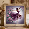 Pink Rose Dancing Girl-Partial Special Shaped Diamond painting 30*30CM