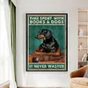 Time Spent With Books&Dogs It Never Wasted-11CT Stamped Cross Stitch 40*60cm(Big Size)