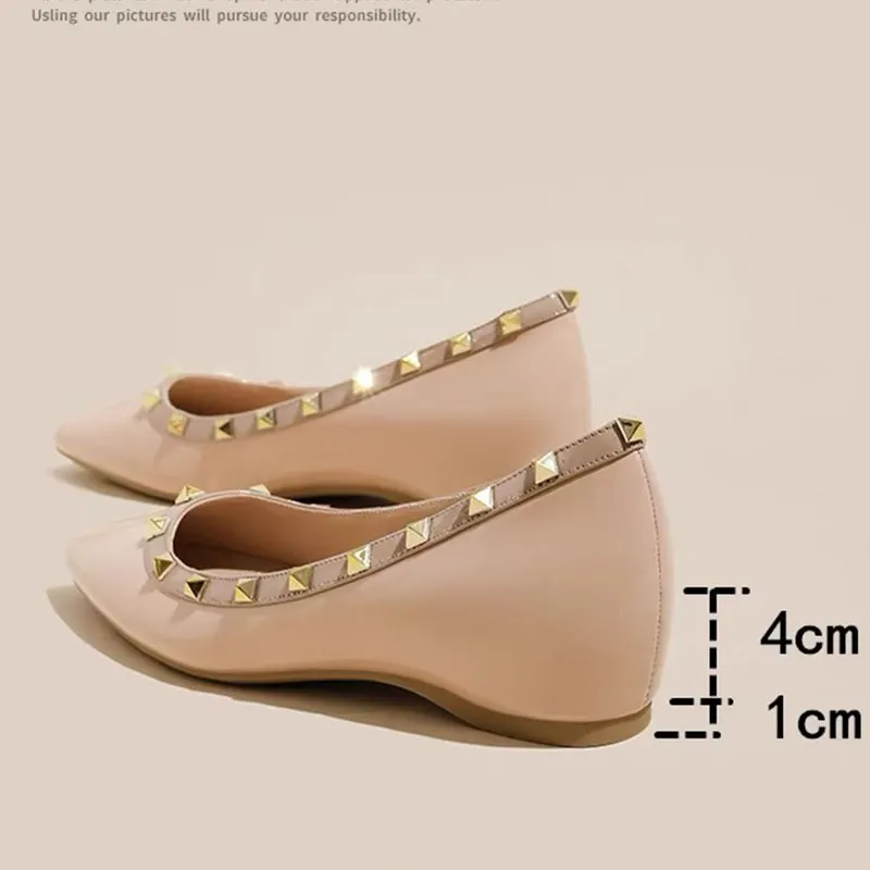 Breakj Breakj 5Cm High Rivet Tip Light-Mouthed Single-Shoe Women 2025 Summer New One-Legged Stubble Shoes Boat Shoes