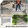 [US Local Warehouse] Retractable Outdoor Fence Expandable Barricade with Casters Free Standing Safety Barrier 0-180 Degree Rotating Folding Safety Gate Railing for Garage Home  (Dark Brown 61 in-11 Feet H-L)