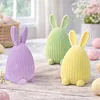 Flocked Easter Decorations Bunny Honeycomb Ornament DIY Table Centerpiece Set Ornaments for Spring Home Holiday