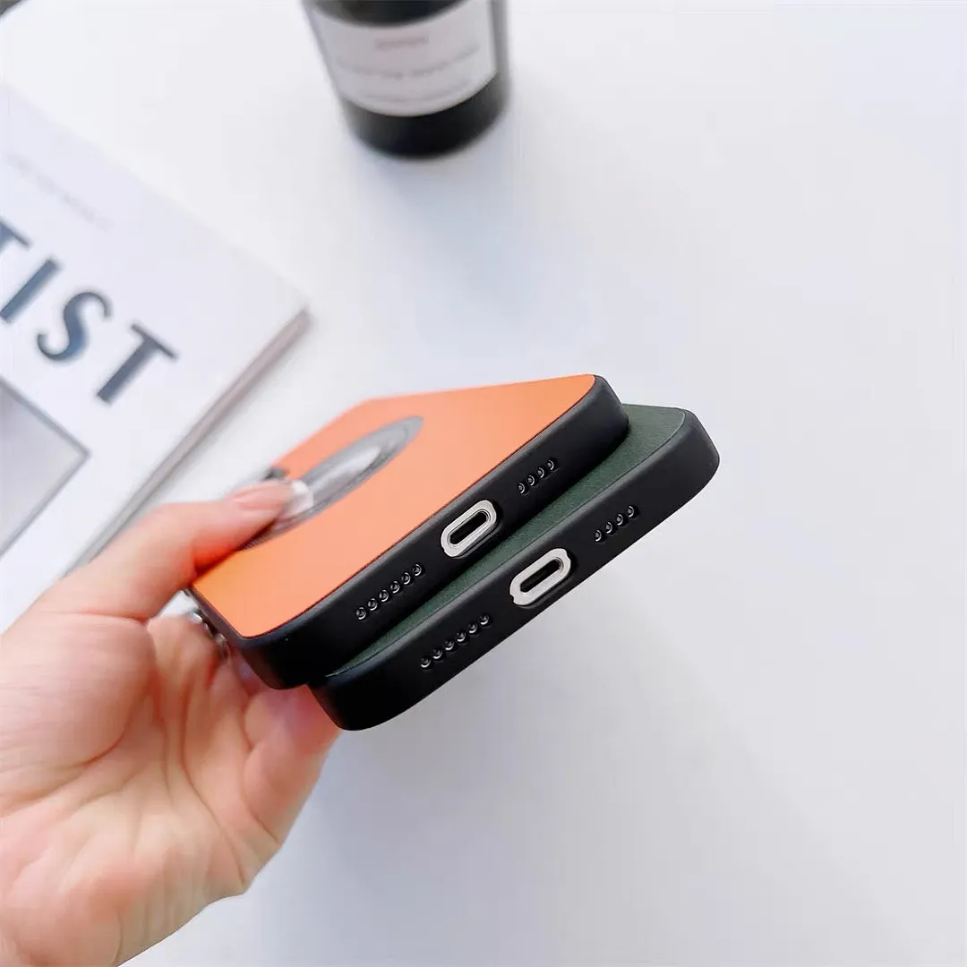 For iPhone13/14 Series Magnetic Hollow Logo Mobile Phone Case