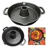 28CM Thick Turkey Pot with Handle Cast Iron Pre-Seasoned Chicken Roaster Pan