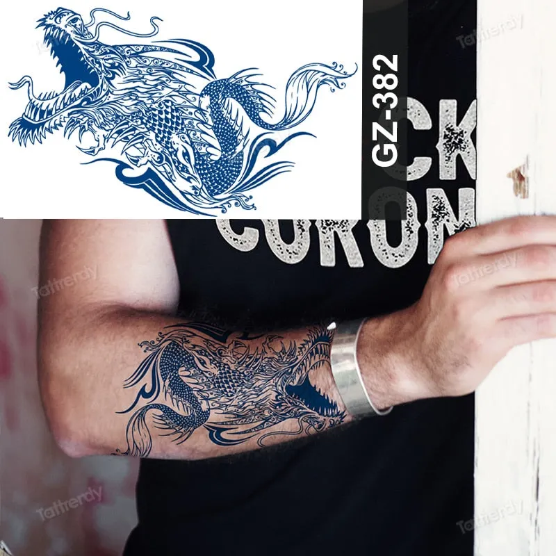 juice long lasting tatto sticker wings angel moon sun compass dragon fake tattoo waterproof transfer tatouage temporaire femme