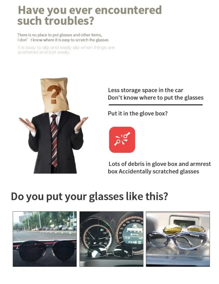 Car glasses case Car glasses clip Magnetic opening and closing