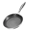 304 Stainless Steel Frying Pan With Handle Universal Steak Cooking Pot Non-Coated Single Sided Honeycomb Skillet Suitable for Fried Egg Steak