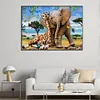 Diamond Painting-DIY Full Round Partial AB Drill Giraffe and Elephant(75x55cm)