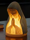 Virgin Mary Prayer Night Light Resin Virgin Mary Catholic Decor Table Lamp Handcrafted Home Decoration Desk Accessories for Reading