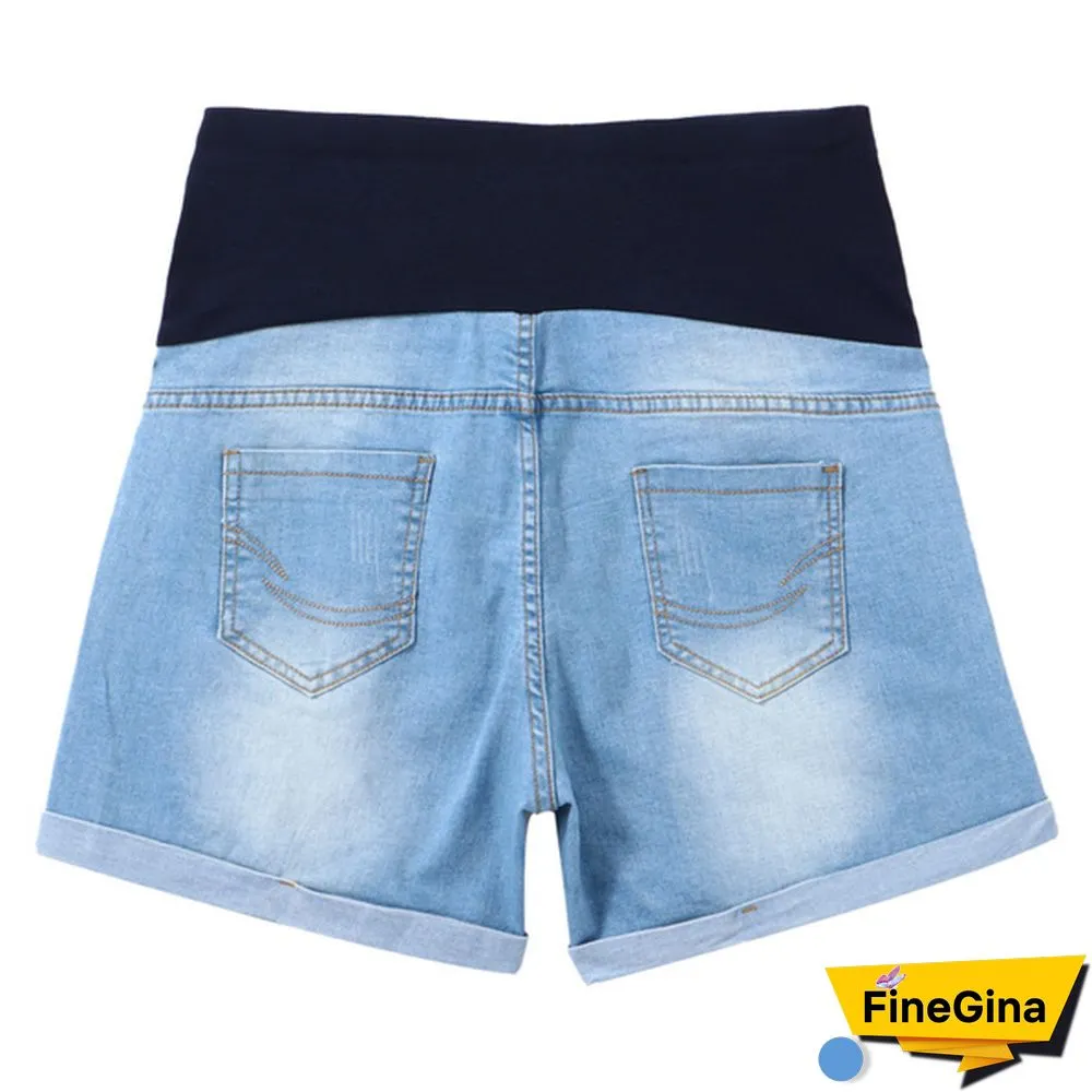 Pregnant Women Casual Shorts Summer Pregnancy Low Waist Denim Shorts