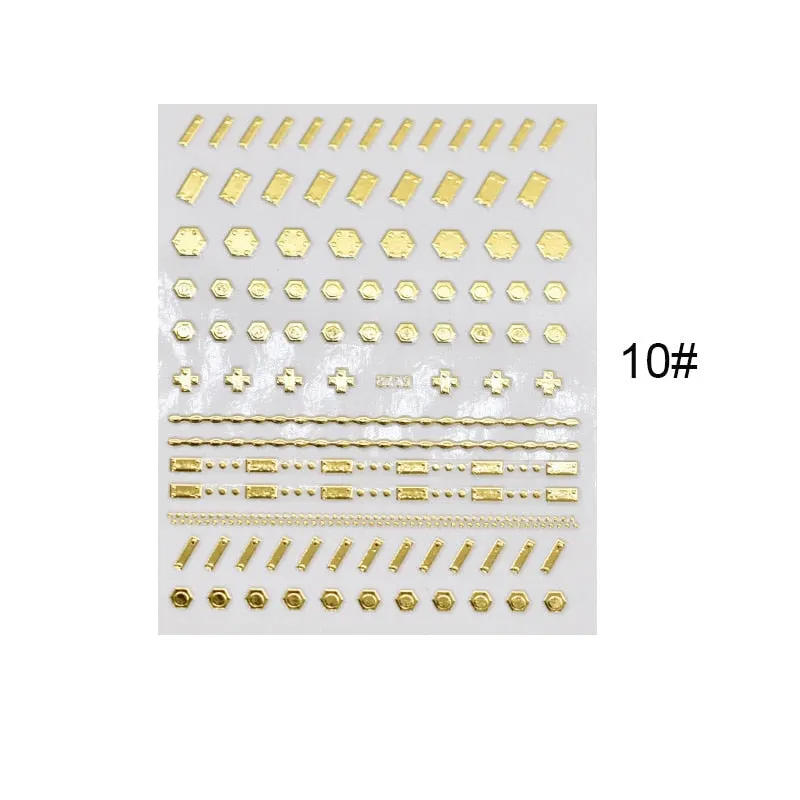 1 Sheet Christmas 5D Nail Stickers Gold And Sliver Snowflakes Transfer Nail Decals Slider Decoration For Manicuries