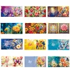 (US Local)12pcs DIY Greeting Card Special shaped Diamond Painting Flower Bird Postcards Kit