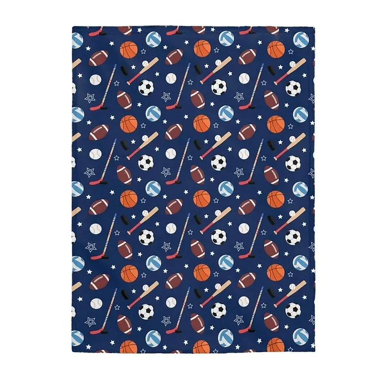 Sports Theme Plush Blanket, Name Blanket Cozy and Unique | DIM0493