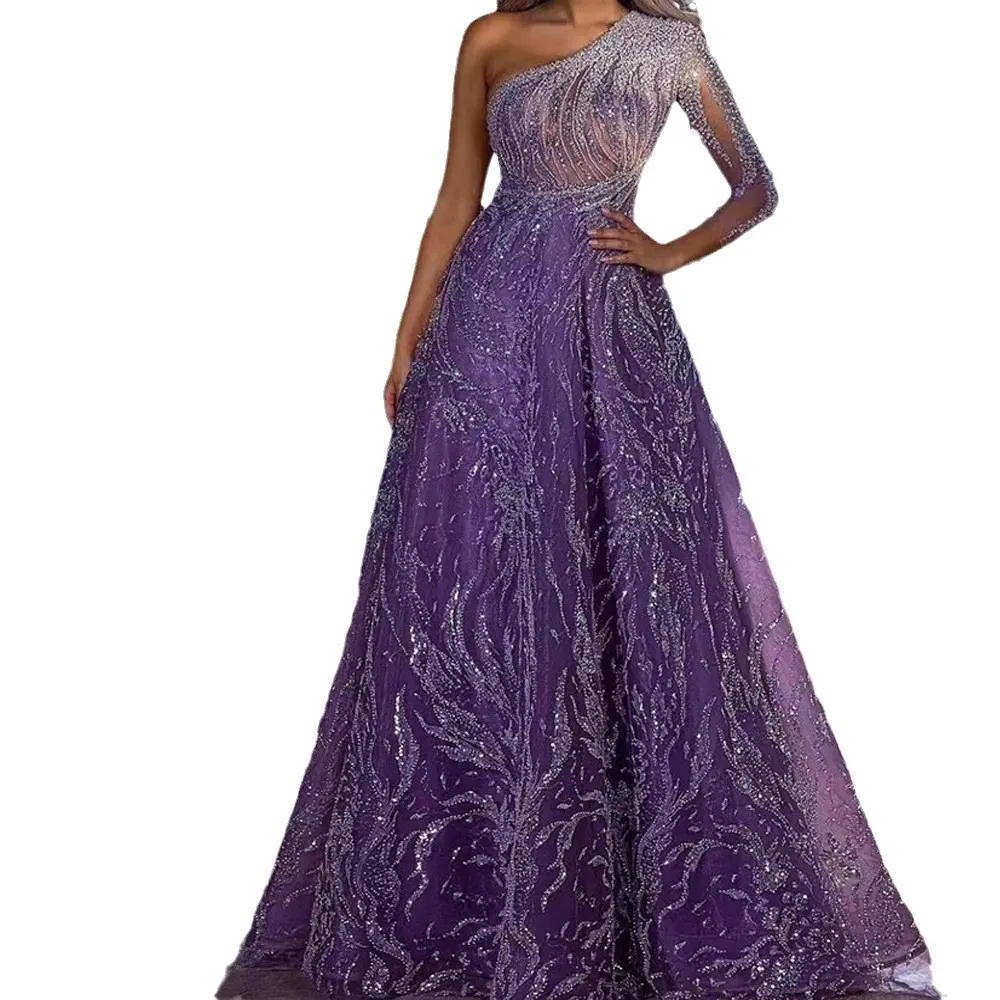 Uveng Uveng New Spring-Summer Women's Evening Dress Sprinkled Gold Sleeve Open-Sleeve Open Dress Dress Dress Dress Dress