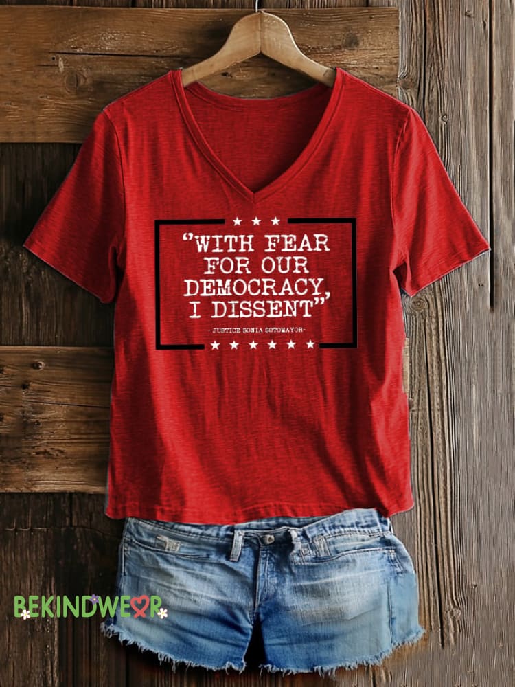 Women&rsquo;s Casual Loose Support Justice T-Shirt Red / S