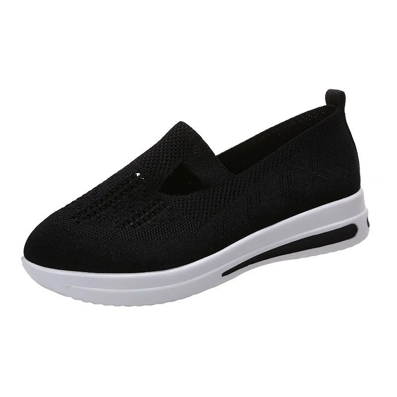 Women's Summer Mesh Breathable Flats Shoes Light Comfy Casual Shoes Woman Plus Size 43 Slip On Loafers Zapatillas Mujer
