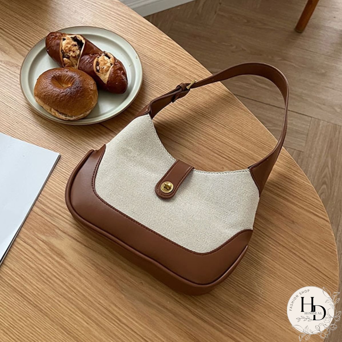 Adored Contrast Canvas Shoulder Bag