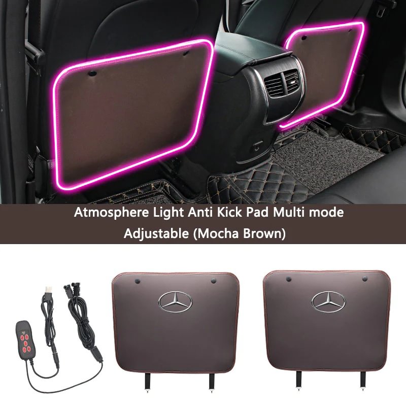 Seat Anti-Kick Pad Ambient Light Colorful Sound-Activated Light Protection Pad