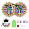 2pcs/set DIY Diamond Painting Special Shape Acrylic Alphabet Coaster Kit