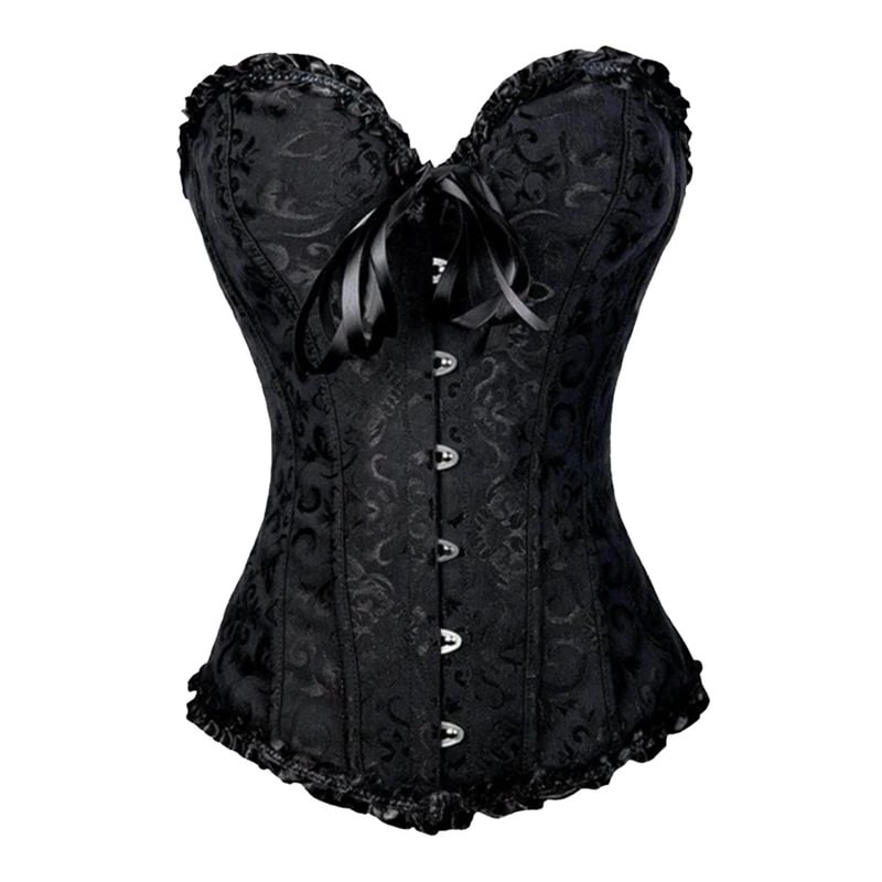 Billionm Sapubonva Corsets and Bustiers Tops Women Sexy White Black Green Vintage Flower Print Overbust Plus Size Lingerie Corselet