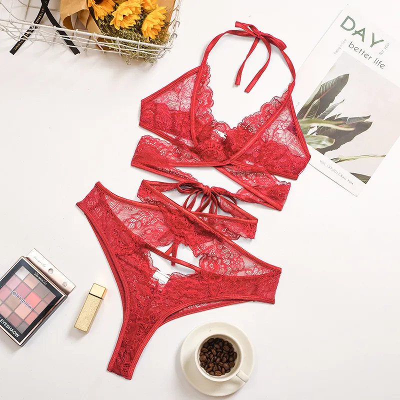 Churchf Sex Lingerie New Lace Eyelash Perspective Cross-Excretion Sexy Conjoint
