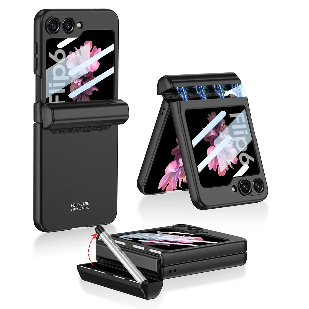 Samsung ZFlip5 /ZFlip6 Magnetic Hinge Hidden Pencil Case Phone Case