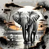 Diamond Painting-DIY Full Round Drill Elephant(40*40 CM)