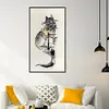Ink Architectural Cat-Full Embroidery 2 Strands 18CT Counted Cross Stitch-30*55CM