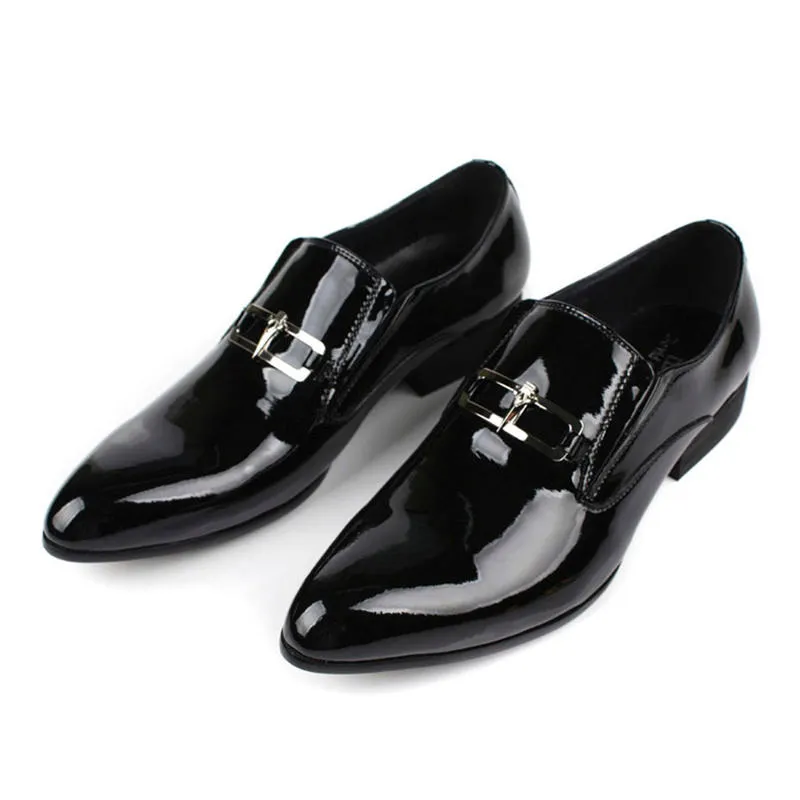 men's black formal dress shoes The Imperial Black & Gold Leather Men Dress Shoe – Vinci Leather Shoes main image 1