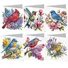6pcs DIY Bird Diamond Art Greeting Cards 5D Rhinestone Arts Birthday Card