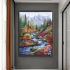 Mountain Stream-9CT Stamped Cross Stitch Bead Embroidery 51*69cm