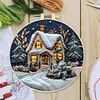 Xmas House-DIY Embroidery Kit with Pattern Cotton Threads Needles Hoop 30*30cm/11.81*11.81in