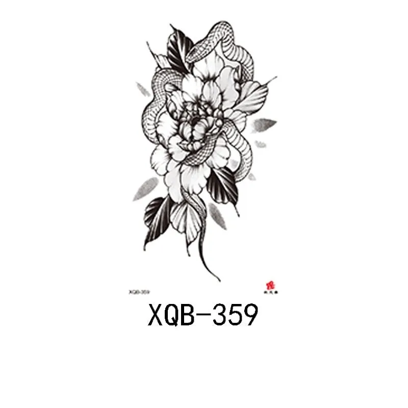 Small Full Arm Waterproof Tattoo Sticker Half Arm Arm Painted Flower Animal Arm Lasting European and American Tattoo Sticker