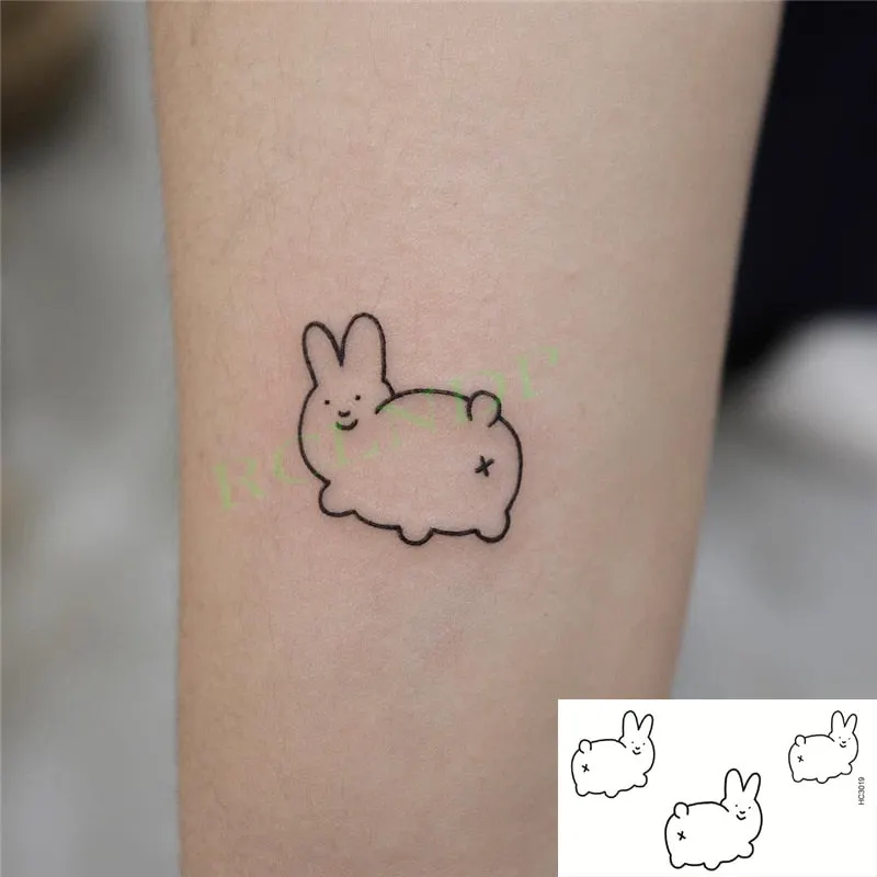 Waterproof Temporary Tattoo Sticker Cute Colorful Cartoon Bear Flash Tatoo Fake Tatto Body Art for Woman Men