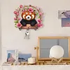 (US Local)Wooden Special Shape Raccoon 2 Hooks Diamond Painting Hook Rail for Wall Cabinet