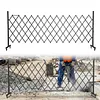 [US Local Warehouse] Retractable Outdoor Fence Expandable Barricade with Casters Free Standing Safety Barrier 0-180 Degree Rotating Folding Safety Gate Railing for Garage Home  (Dark Brown 61 in-11 Feet H-L)