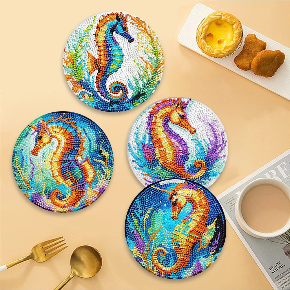 DIY Diamond Dot Kits Seahorses Diamond Painting Placemats Projects for Beginners