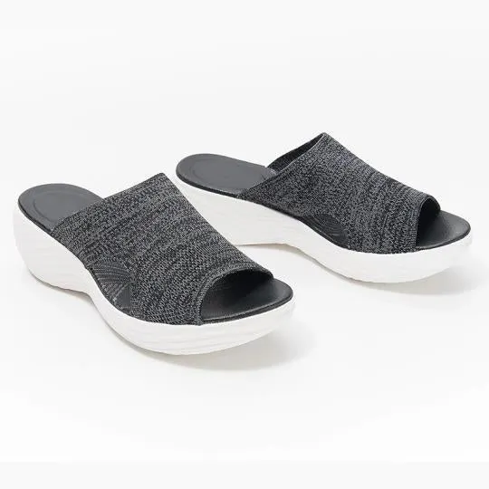 Women's Shoes Summer 2021 Plus Size Wedge Platform Sandals Soft Bottom Beach Muje Ladies Outdoor Light closed toe Flat Slippers