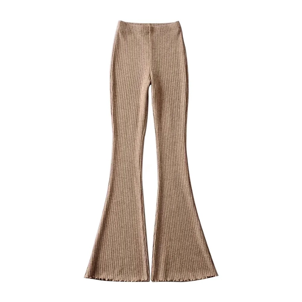 Ootddress Solid Knitted High Waist Flare Pants For Women Ribbed Casual Leggings Female Stretchy Bodycon Trousers Fashion Streetwear 8 Ootddress Solid Knitted High Waist Flare Pants For Women Ribbed Casual Leggings Female Stretchy Bodycon Trousers Fashion Streetwear